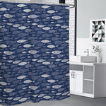 Ornamental Fish Pattern Print Premium Shower Curtain