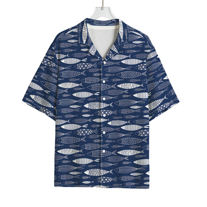 Ornamental Fish Pattern Print Rayon Hawaiian Shirt