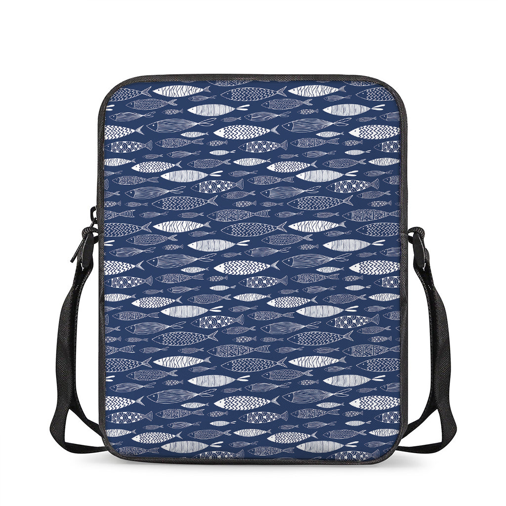 Ornamental Fish Pattern Print Rectangular Crossbody Bag