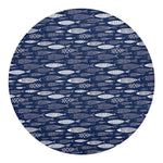 Ornamental Fish Pattern Print Round Blanket