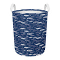 Ornamental Fish Pattern Print Round Laundry Basket