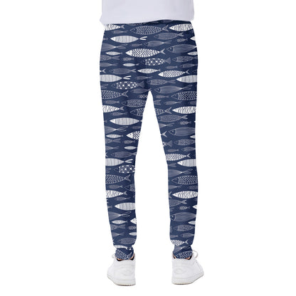 Ornamental Fish Pattern Print Scuba Joggers