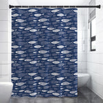 Ornamental Fish Pattern Print Shower Curtain
