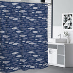 Ornamental Fish Pattern Print Shower Curtain