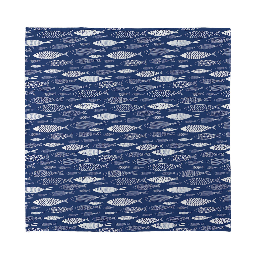 Ornamental Fish Pattern Print Silk Bandana