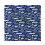 Ornamental Fish Pattern Print Silk Bandana