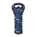 Ornamental Fish Pattern Print Single Neoprene Wine Tote