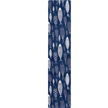 Ornamental Fish Pattern Print Table Runner