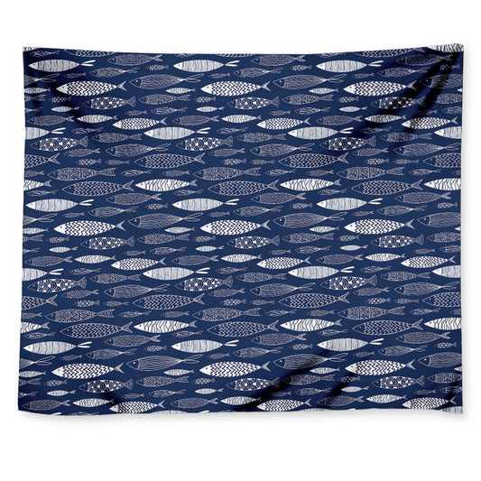 Ornamental Fish Pattern Print Tapestry