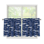 Ornamental Fish Pattern Print Tier Curtains