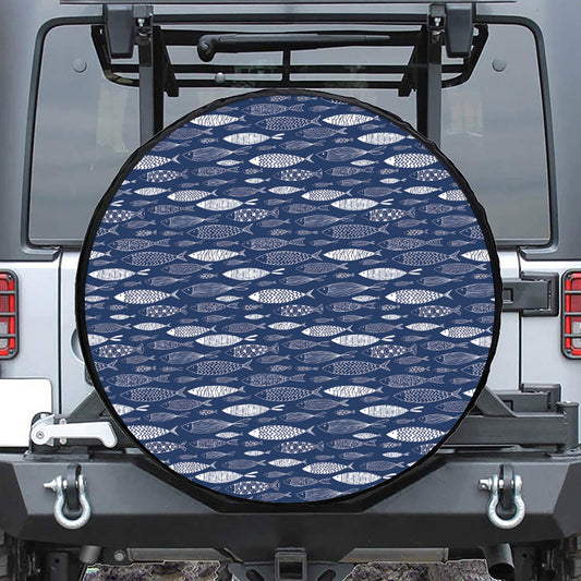 Ornamental Fish Pattern Print Tire Cover