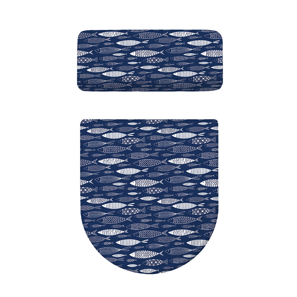 Ornamental Fish Pattern Print Toilet Lid And Tank Cover Set