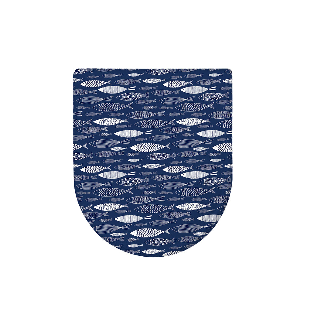 Ornamental Fish Pattern Print Toilet Lid Cover