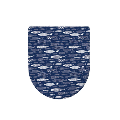 Ornamental Fish Pattern Print Toilet Lid Cover