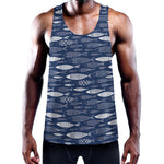 Ornamental Fish Pattern Print Training Tank Top