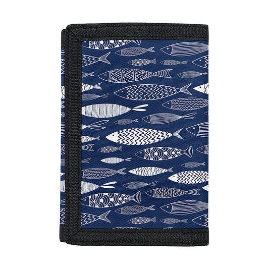 Ornamental Fish Pattern Print Trifold Wallet