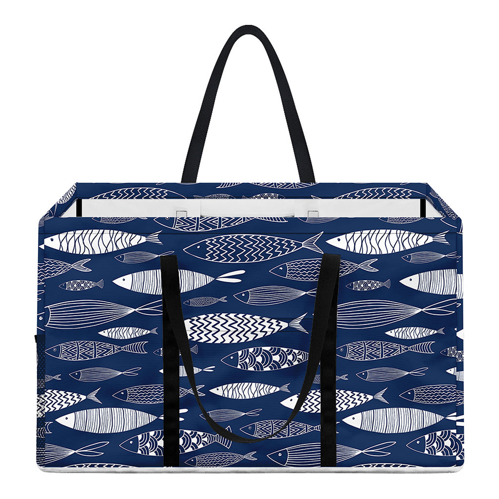 Ornamental Fish Pattern Print Utility Tote Bag