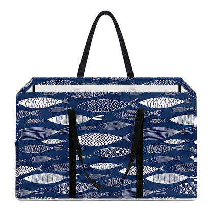 Ornamental Fish Pattern Print Utility Tote Bag
