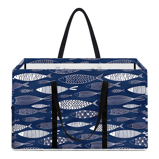 Ornamental Fish Pattern Print Utility Tote Bag