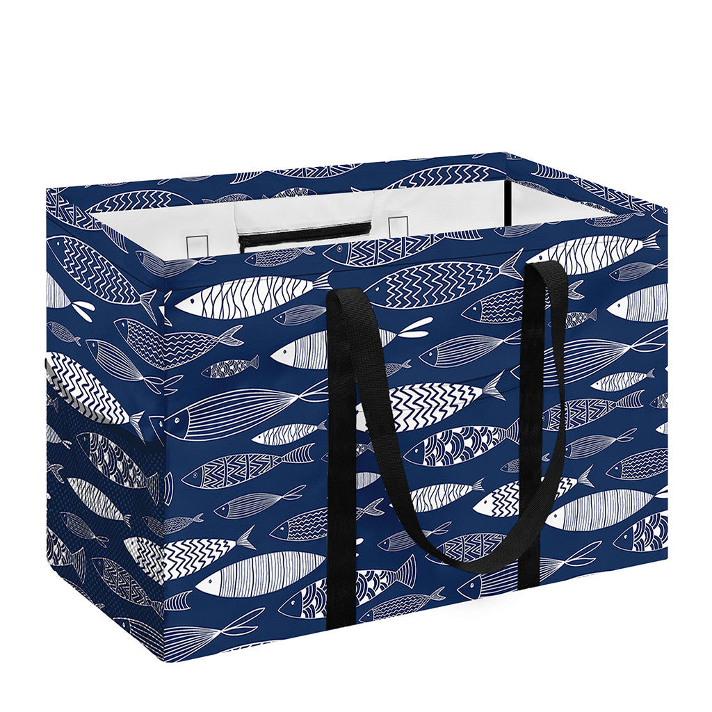 Ornamental Fish Pattern Print Utility Tote Bag