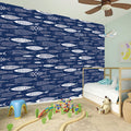 Ornamental Fish Pattern Print Wall Sticker