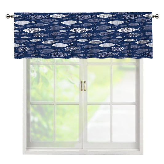 Ornamental Fish Pattern Print Window Valance