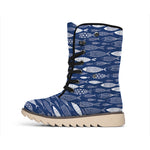 Ornamental Fish Pattern Print Winter Boots