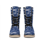 Ornamental Fish Pattern Print Winter Boots