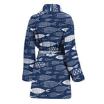 Ornamental Fish Pattern Print Women's Bathrobe