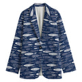 Ornamental Fish Pattern Print Women's Blazer