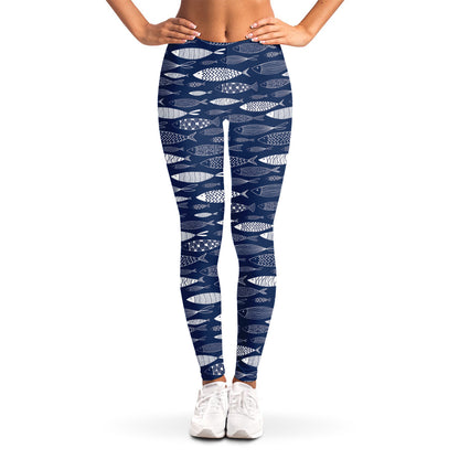 Ornamental Fish Pattern Print Women's Leggings