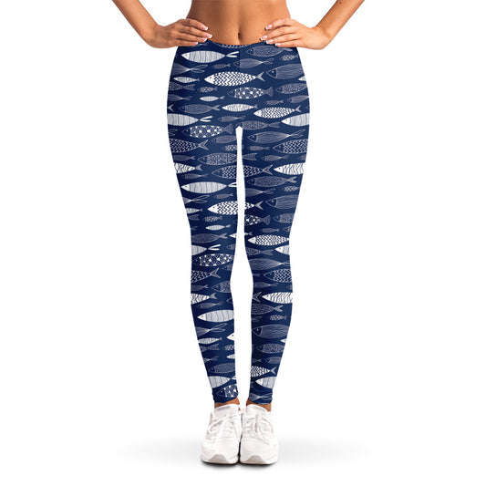 Ornamental Fish Pattern Print Women's Leggings