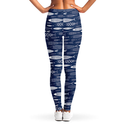 Ornamental Fish Pattern Print Women's Leggings