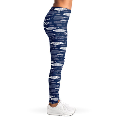 Ornamental Fish Pattern Print Women's Leggings