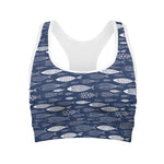 Ornamental Fish Pattern Print Women's Sports Bra