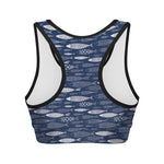 Ornamental Fish Pattern Print Women's Sports Bra