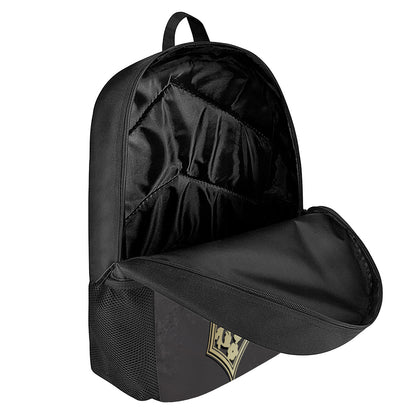 Ornamental Golden Cross Print 17 Inch Backpack