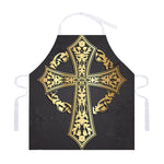 Ornamental Golden Cross Print Adjustable Apron