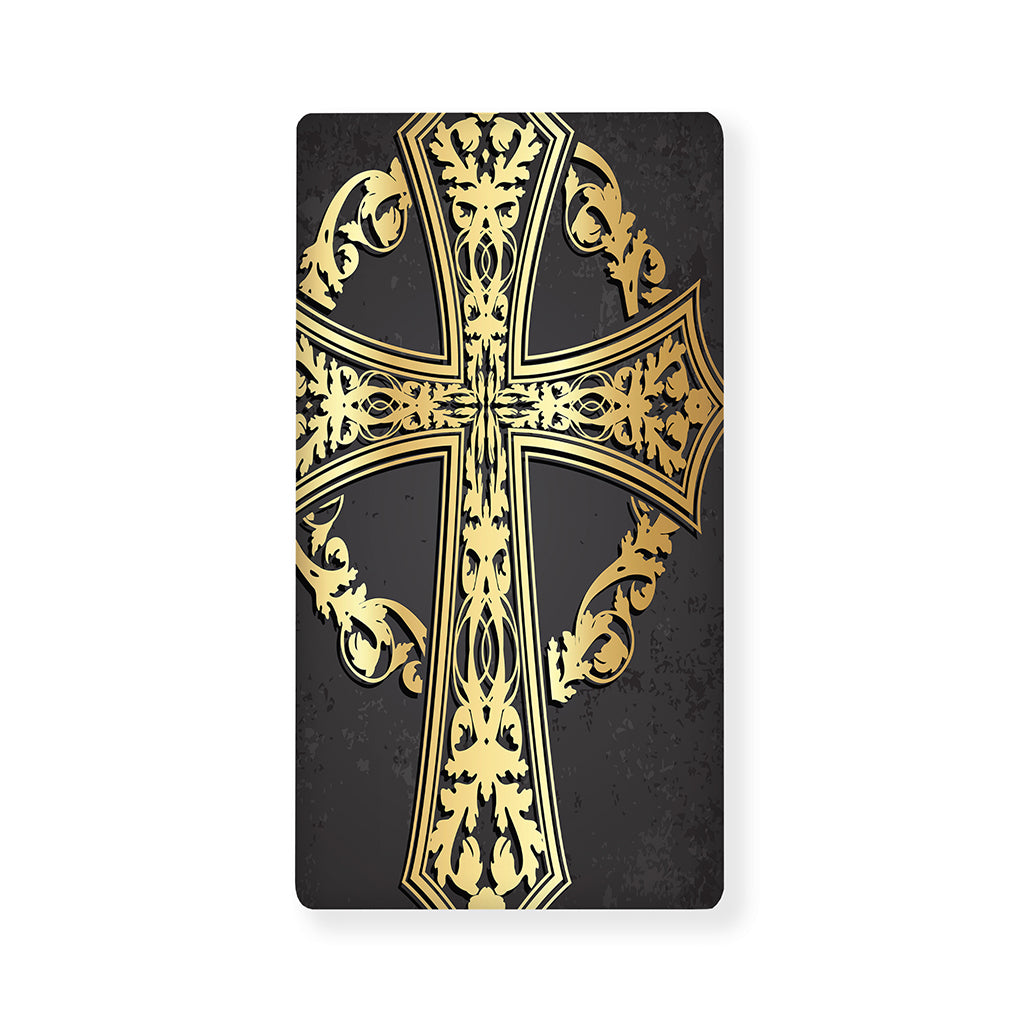 Ornamental Golden Cross Print Baby Crib Sheet