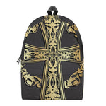 Ornamental Golden Cross Print Backpack