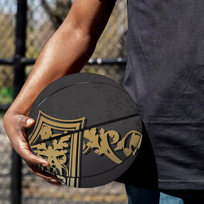 Ornamental Golden Cross Print Basketball