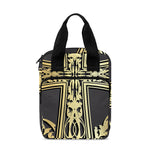 Ornamental Golden Cross Print Bible Tote Bag