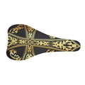Ornamental Golden Cross Print Bicycle Seat Cover