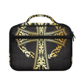 Ornamental Golden Cross Print Briefcase Bible Bag