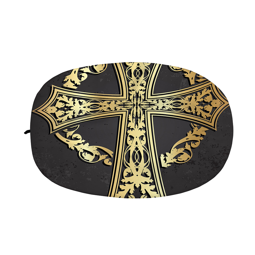 Ornamental Golden Cross Print Car Side Mirror Covers