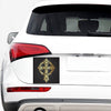 Ornamental Golden Cross Print Car Sticker