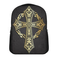 Ornamental Golden Cross Print Casual Backpack