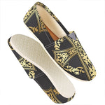 Ornamental Golden Cross Print Casual Shoes