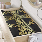 Ornamental Golden Cross Print Changing Pad Cover