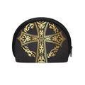 Ornamental Golden Cross Print Coin Purse